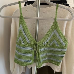 Pacsun Crochet Knit Front-tie Tank